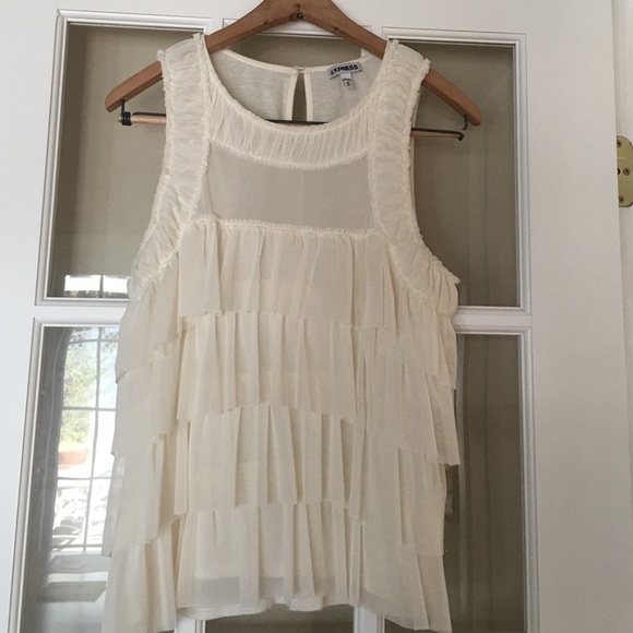 Express Tops - Express ivory/white baby doll blouse